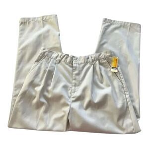 Dockers Boys Pleated Pants Husky Fit Size 11 Beige Cotton Straight Leg W31xL27